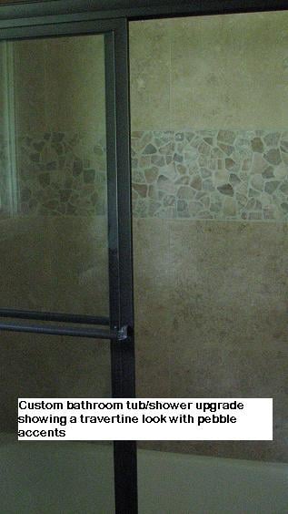 Pebble stone tile accents in Austin, Texas