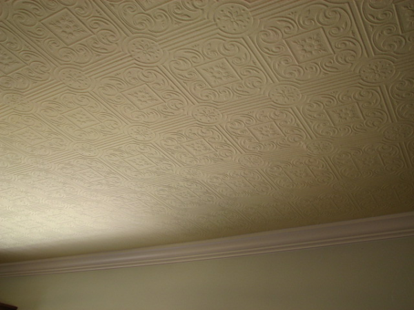Faux stamped tin ceilings in Austin, Texas