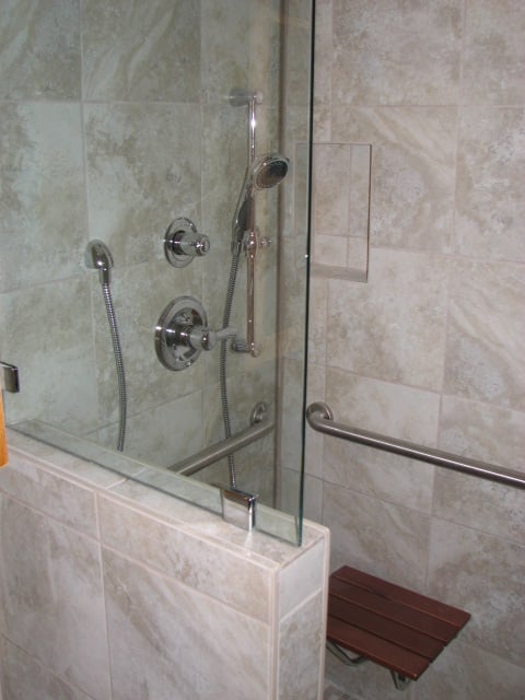 Curbless roll in ADA shower in Austin