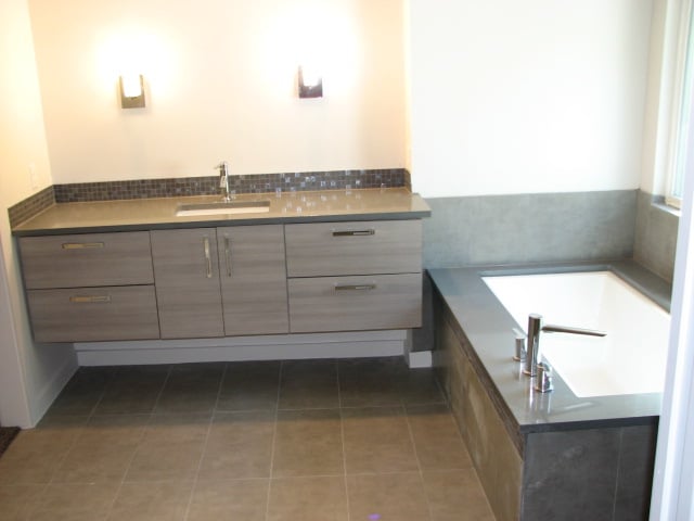 Frameless European Cabinetry Used In Our Modern Bathroom Upgrades