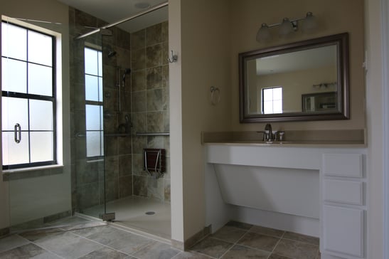 ADA vanity and roll in shower in Austin